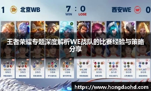 王者荣耀专题深度解析WE战队的比赛经验与策略分享